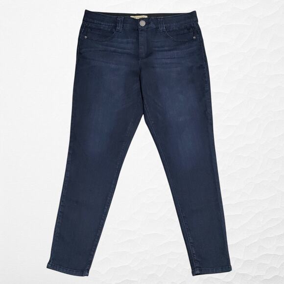 Democracy Ab Solution Skinny Ankle Jeans Womens Petite 14P Blue Elastic Waist - Picture 1 of 11